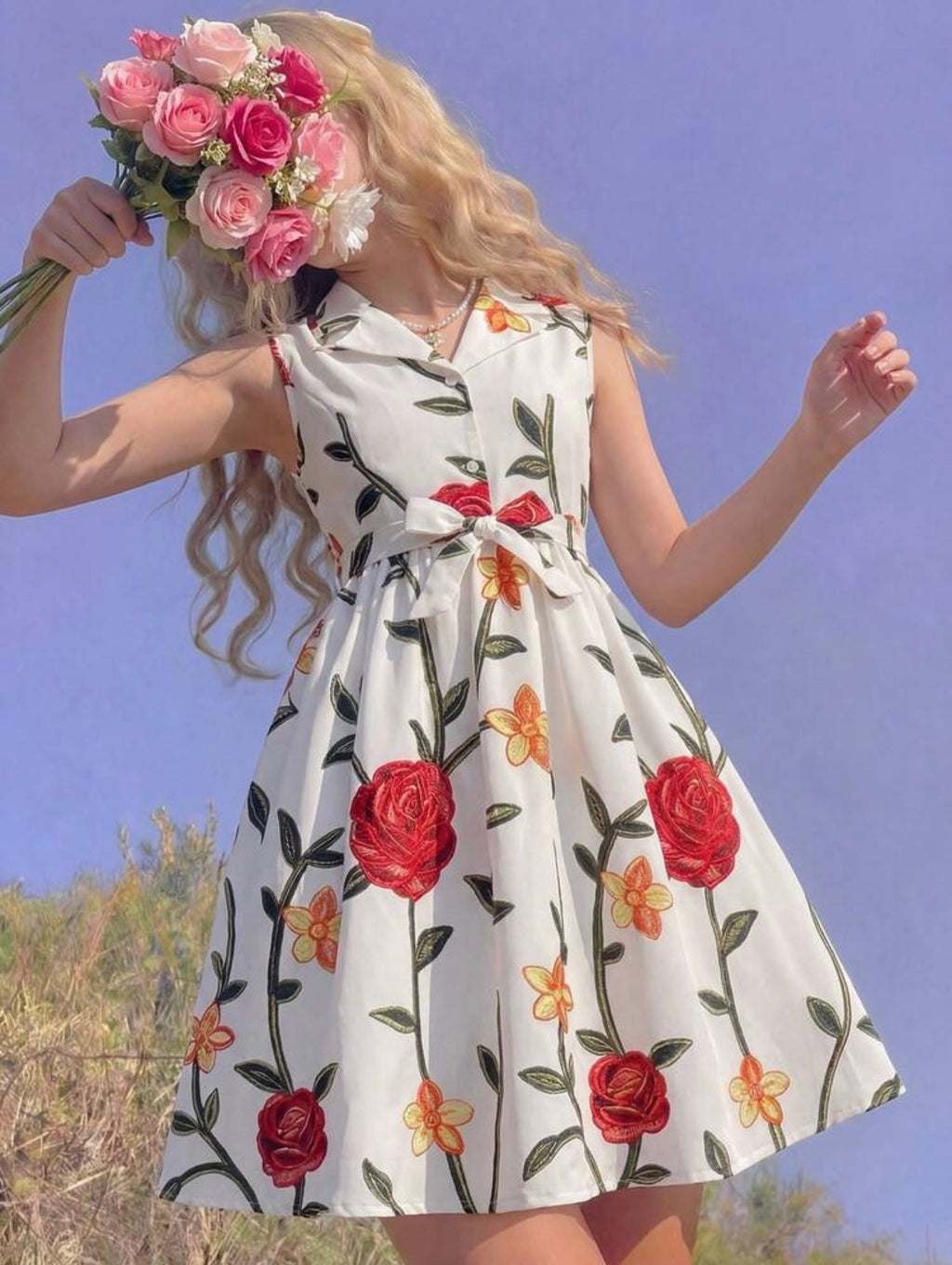 Vestido Infantil Rosas Encantadas