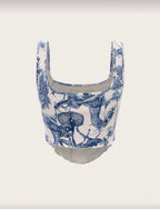 Blusa de dama estampado azul clásico