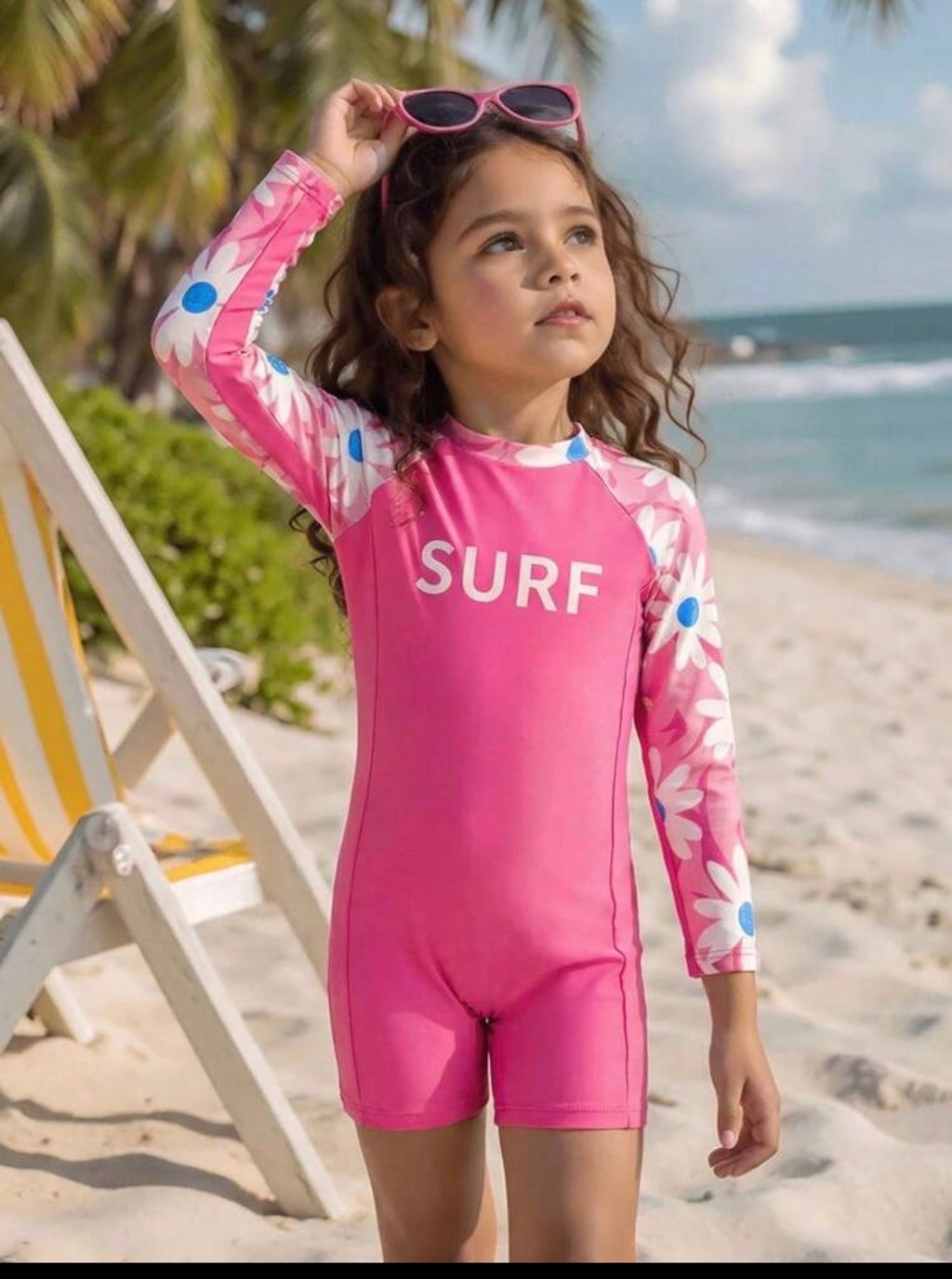 Traje de Baño Infantil Surf Rosa