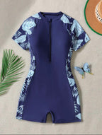 Traje de Baño Infantil Tropical Azul