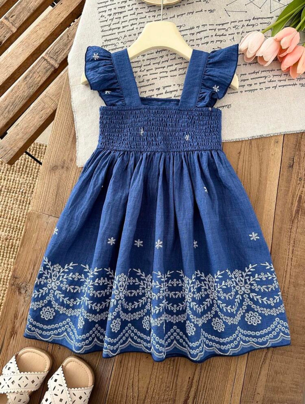 Vestido Infantil Blue Garden