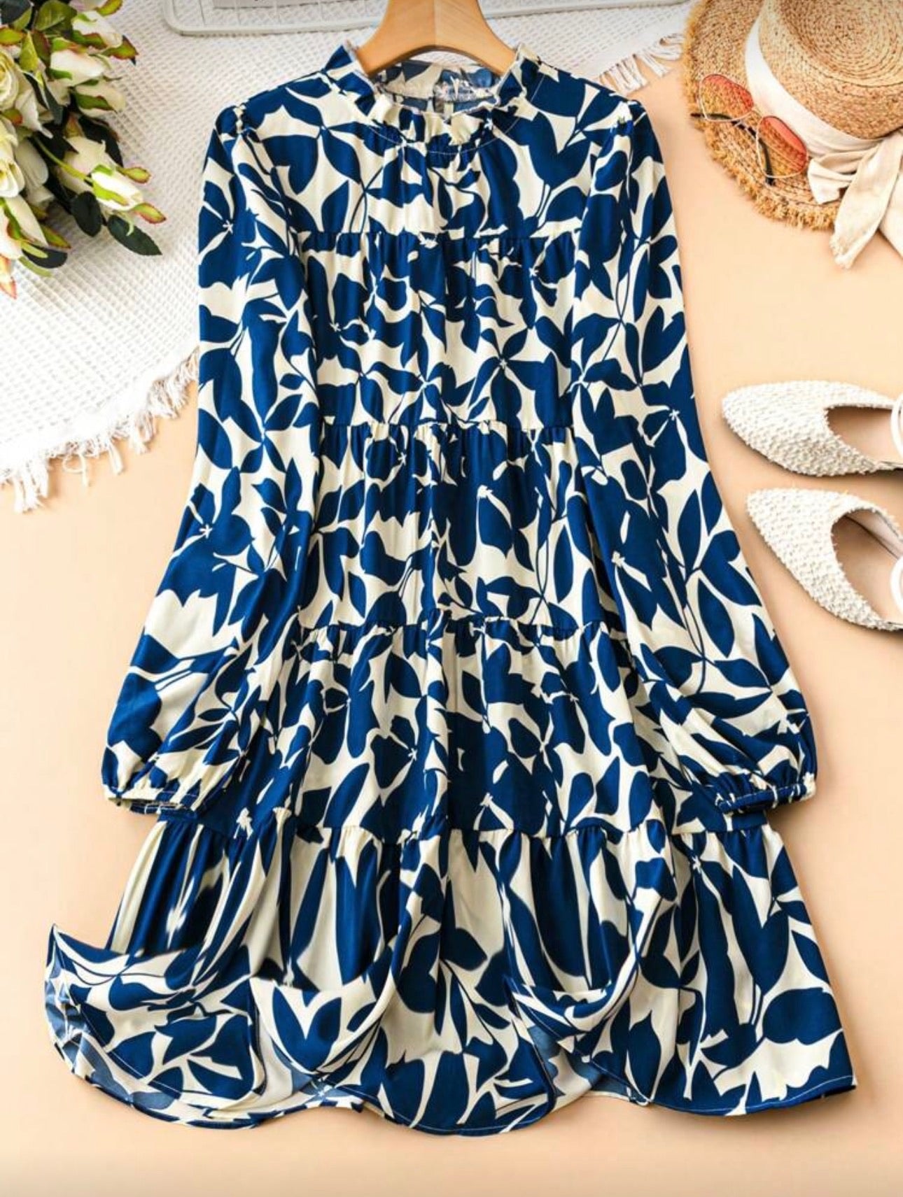 Vestido Femenino Blue Leaf Romance