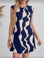 Vestido Femenino Navy Abstract Chic