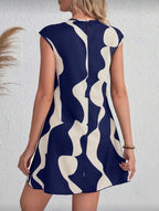 Vestido Femenino Navy Abstract Chic