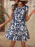 Vestido Femenino Blue Leaf Swing