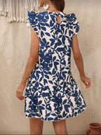 Vestido Femenino Blue Leaf Swing