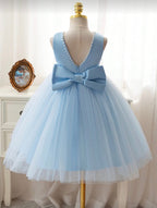 Vestido Infantil Blue Tulle Bow