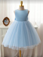 Vestido Infantil Blue Tulle Bow