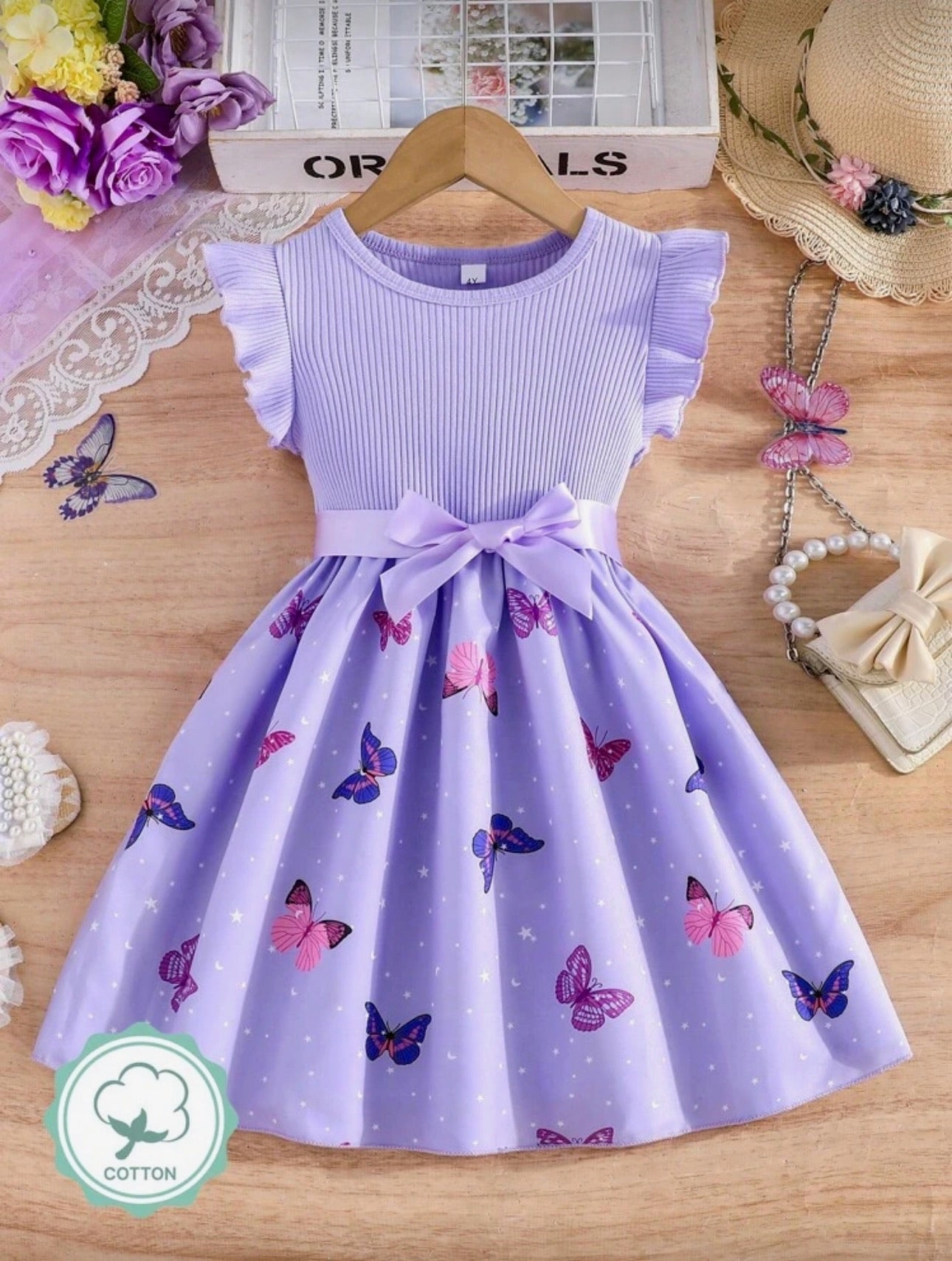 Vestido Infantil Lavender Butterfly Grace