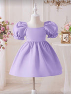 Vestido Infantil Lavender Puff Elegance