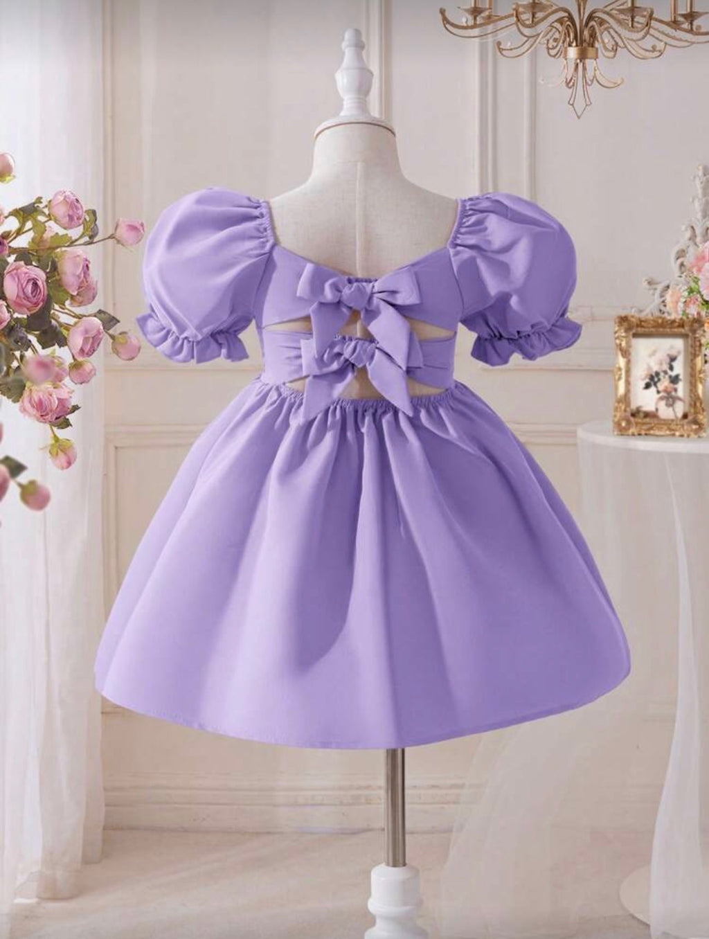Vestido Infantil Lavender Puff Elegance