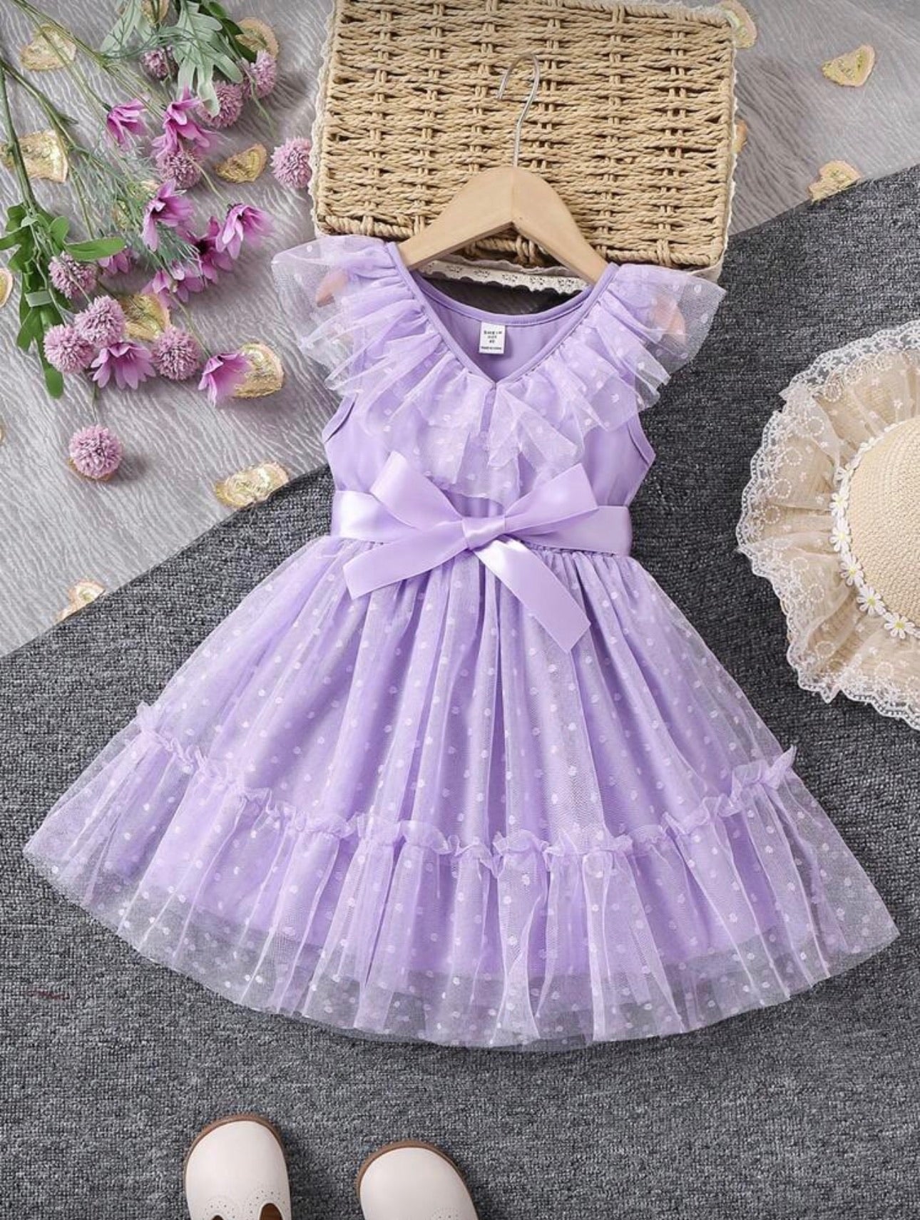 Vestido Infantil Lavender Tulle Blossom