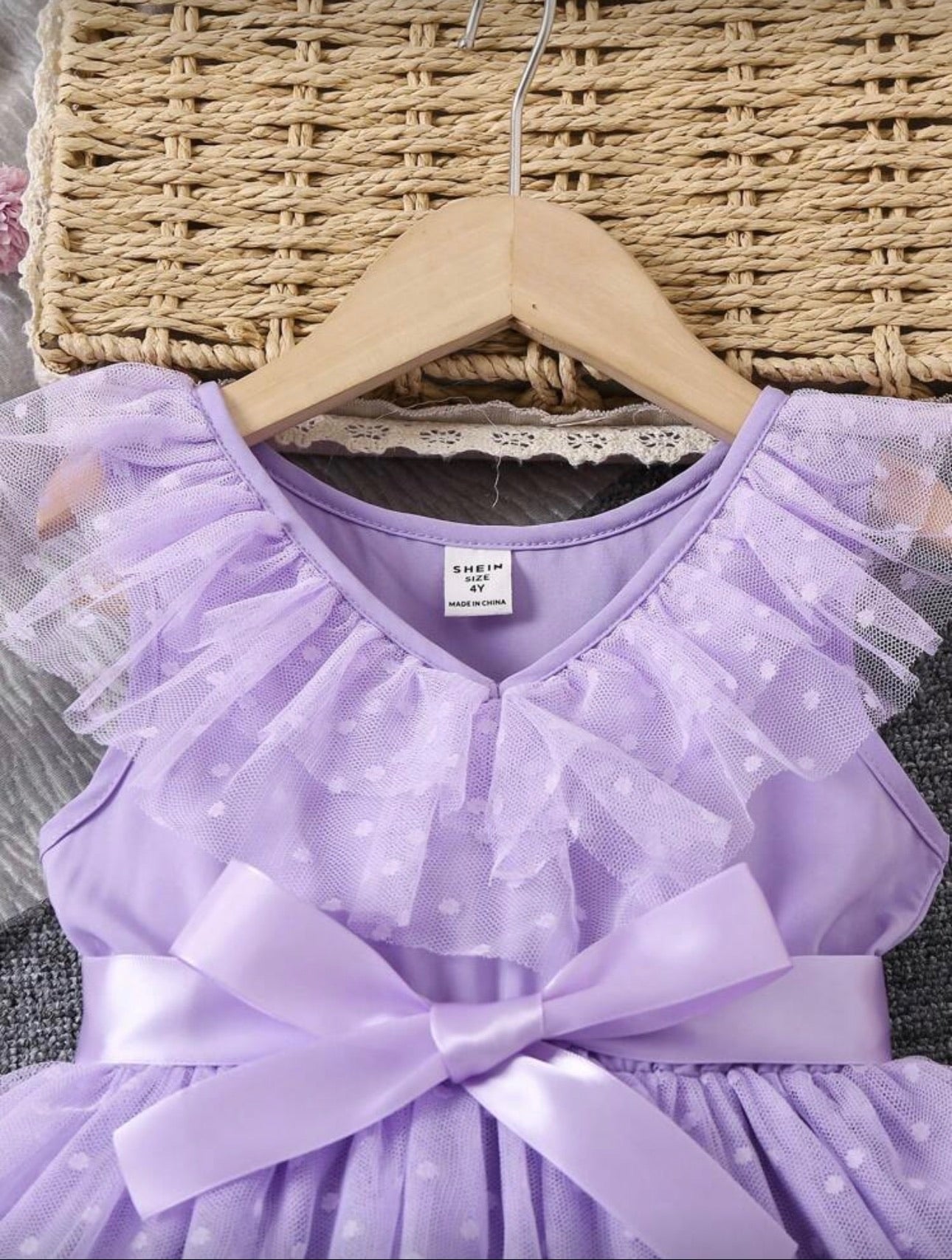 Vestido Infantil Lavender Tulle Blossom