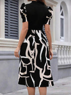 Vestido Femenino Monochrome Abstract Elegance
