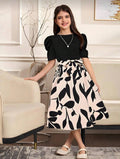Vestido Infantil Monochrome Abstract Grace