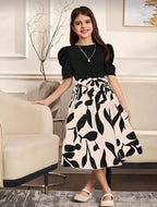 Vestido Infantil Monochrome Abstract Grace