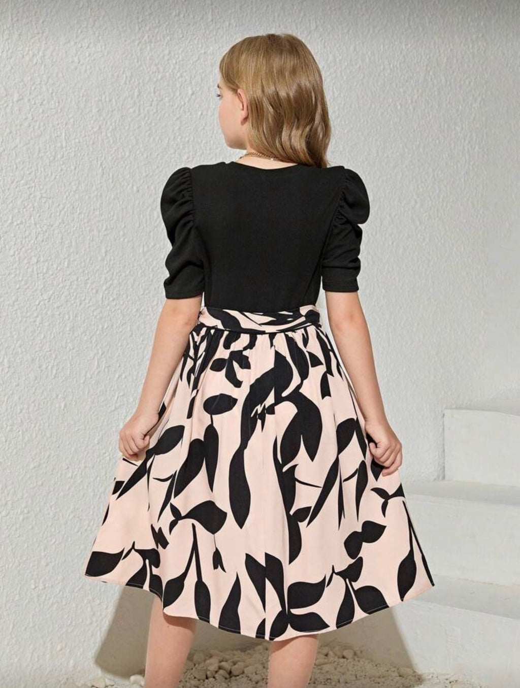 Vestido Infantil Monochrome Abstract Grace