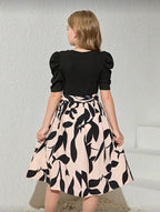 Vestido Infantil Monochrome Abstract Grace