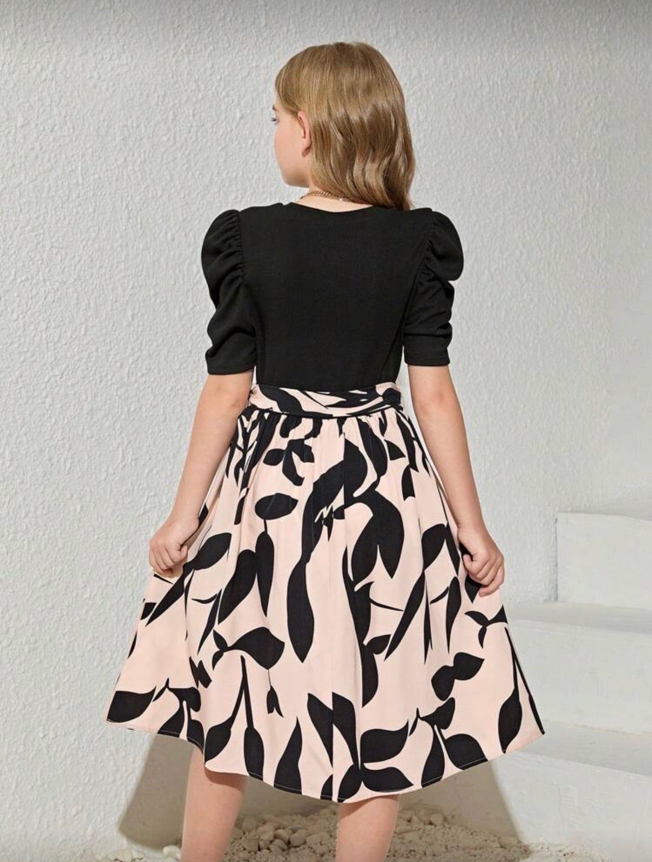 Vestido Infantil Monochrome Abstract Grace