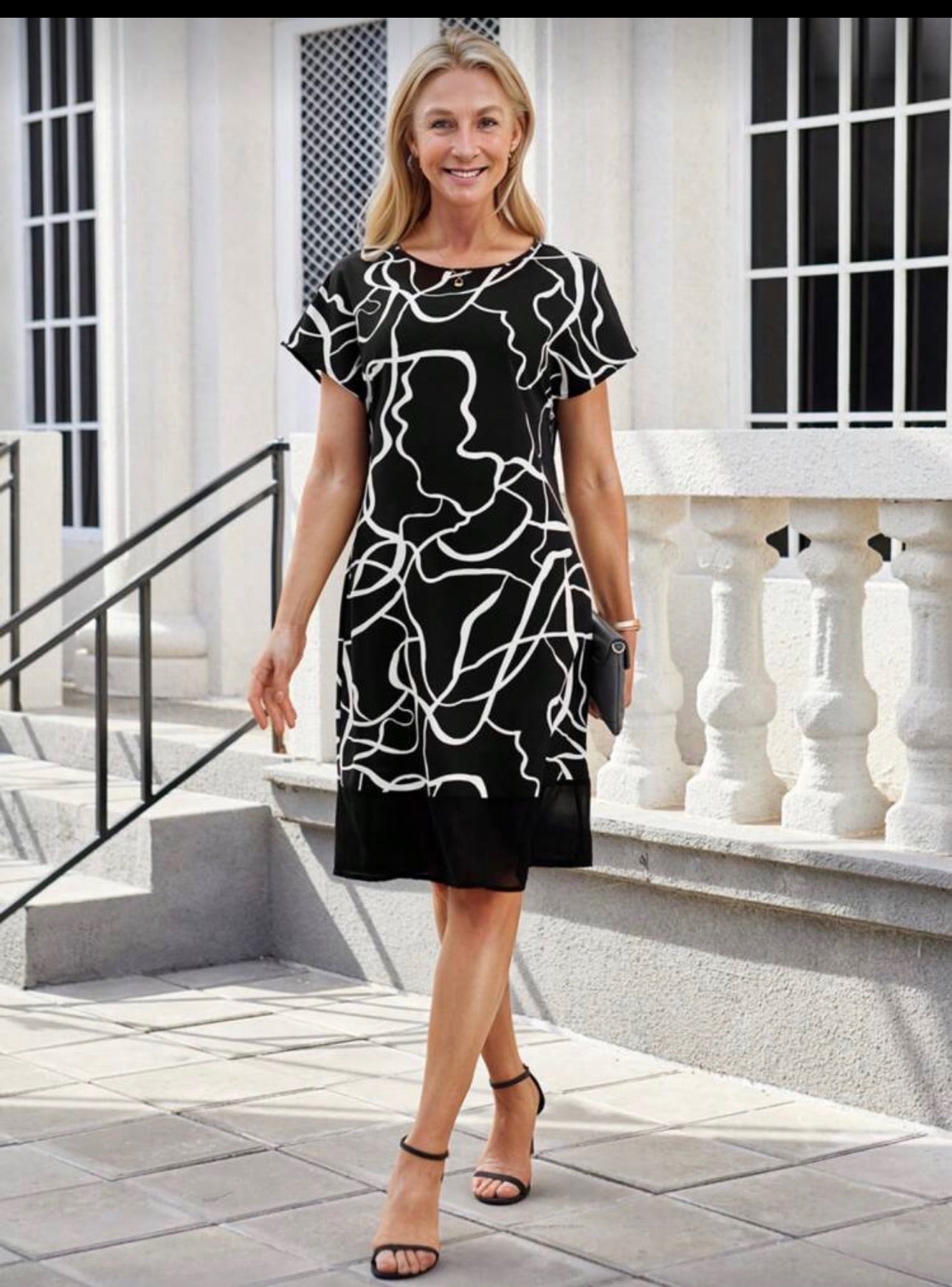 Vestido Femenino Abstract Line Elegance