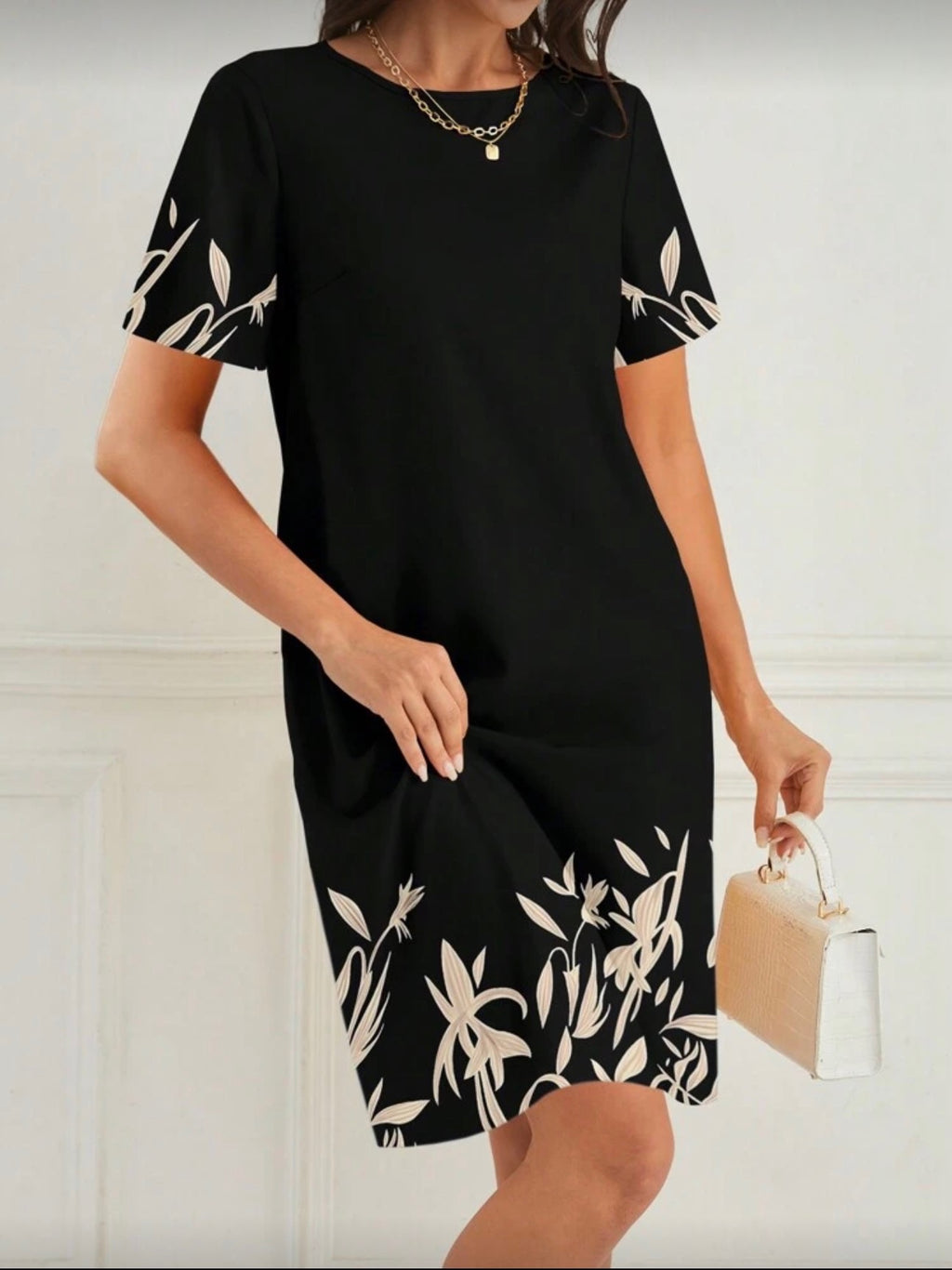 Vestido Femenino Botanical Contrast Classic