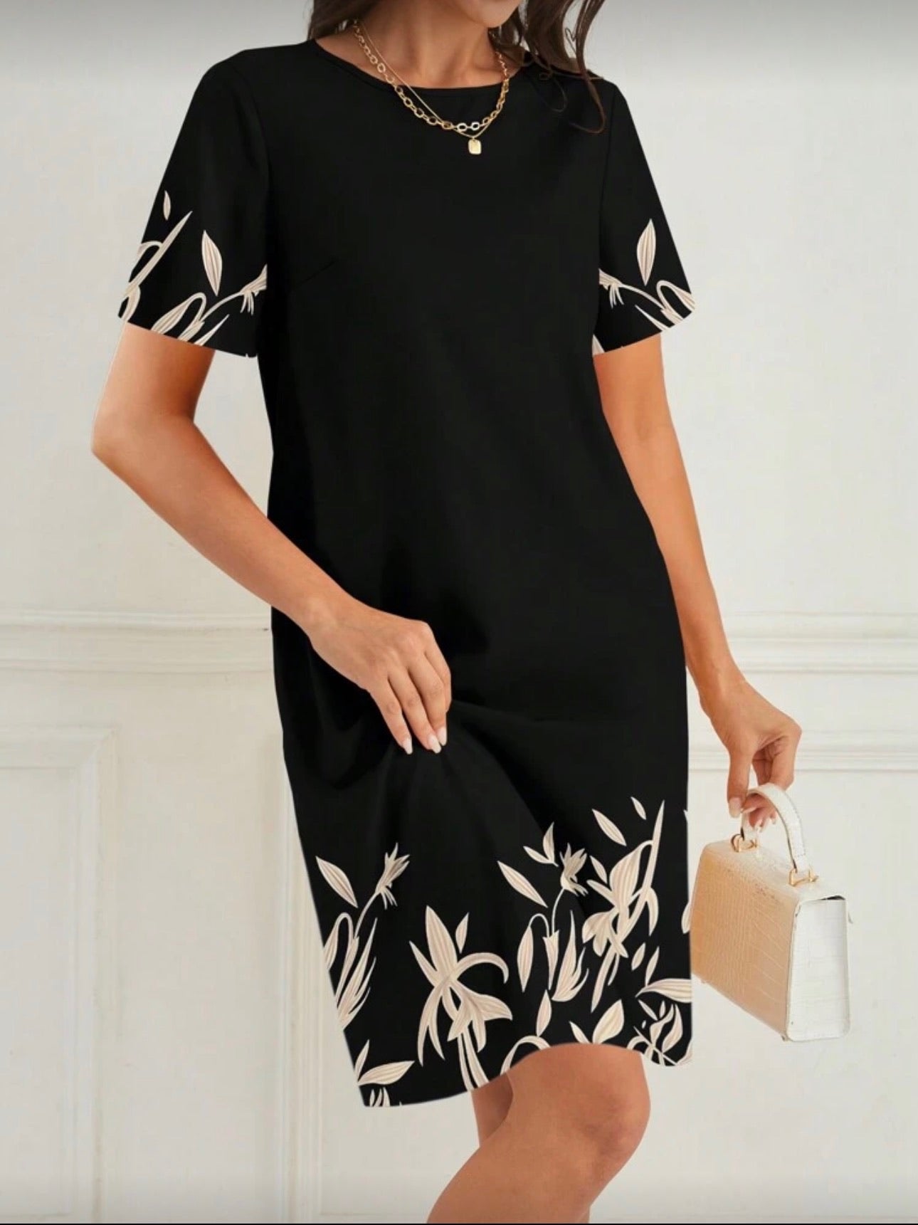 Vestido Femenino Botanical Contrast Classic