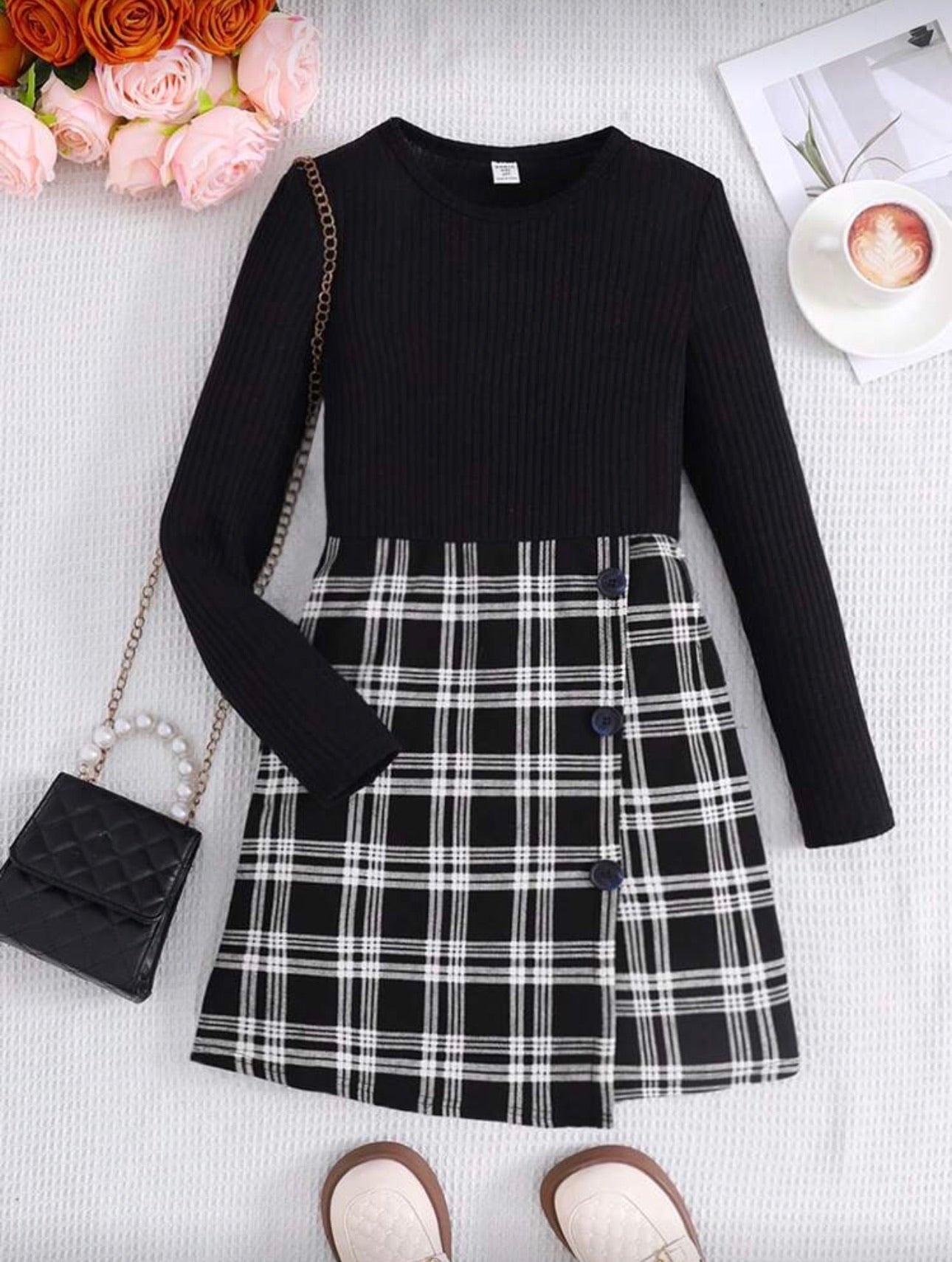 Vestido Infantil Plaid Chic Duo