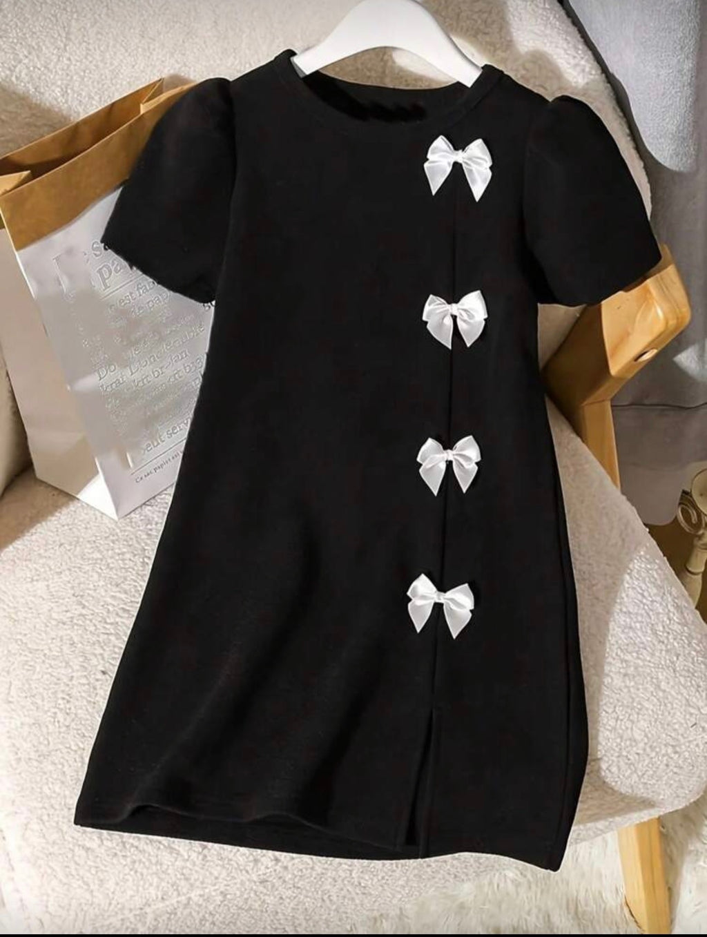 Vestido Infantil Black Bow Charm