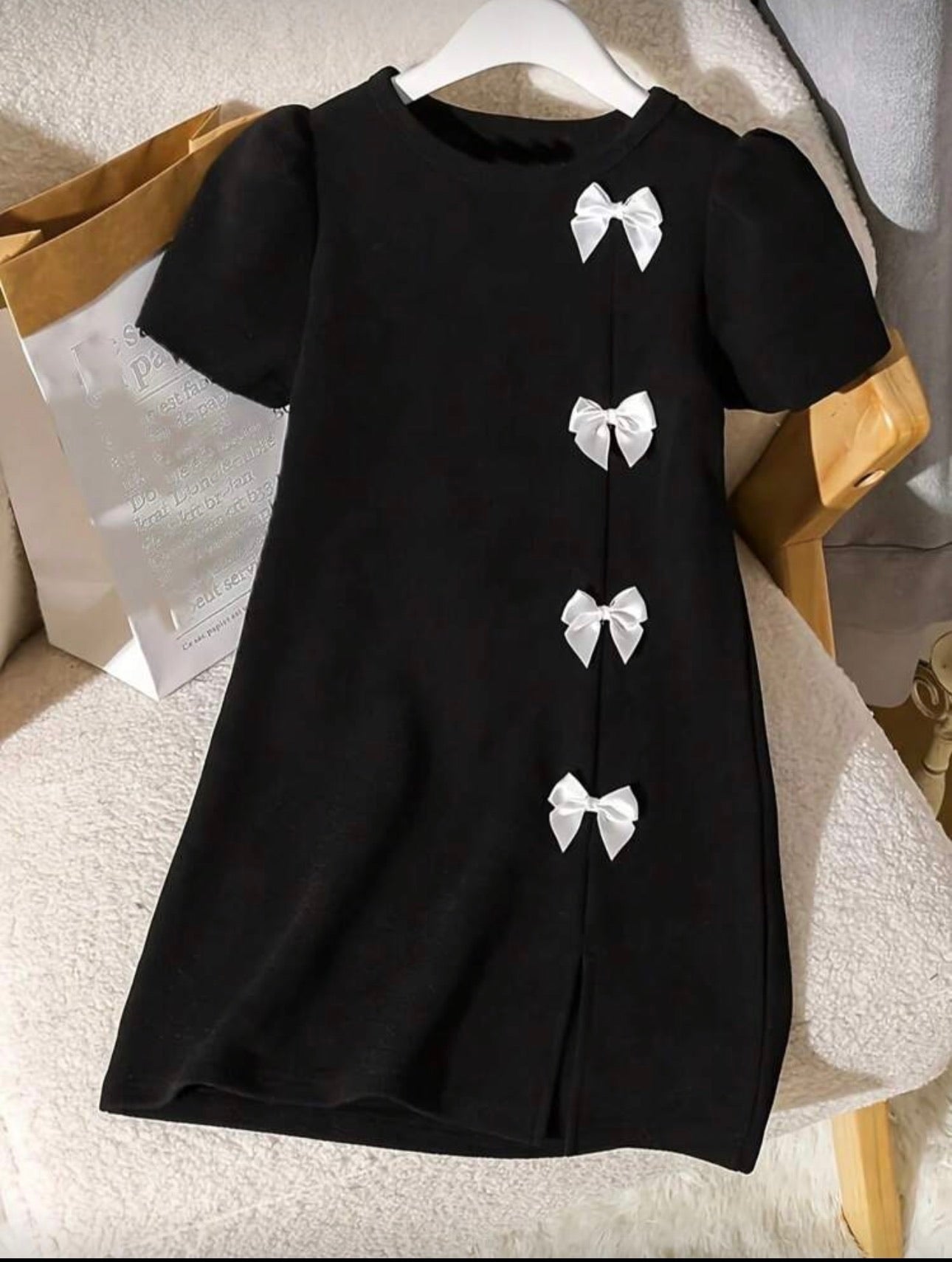 Vestido Infantil Black Bow Charm