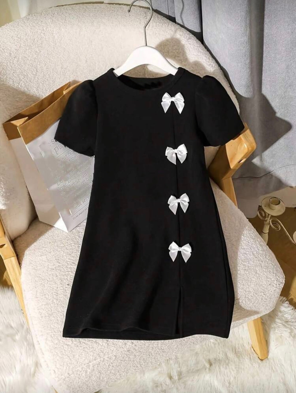 Vestido Infantil Black Bow Charm