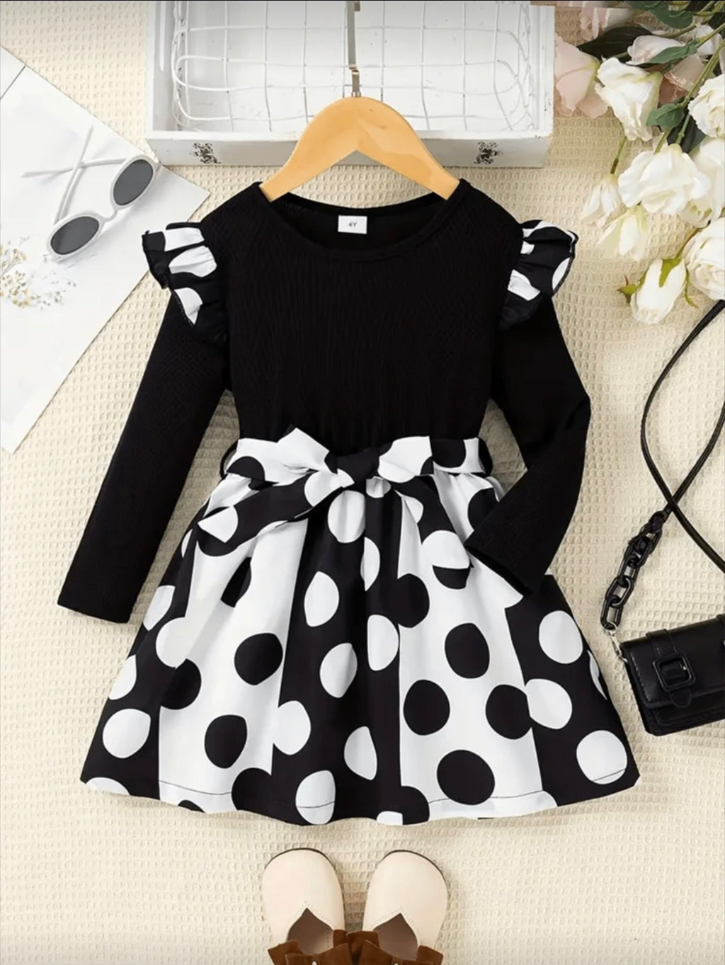 Vestido Infantil Polka Bow Elegance
