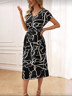 Vestido Femenino Abstract Line Midi
