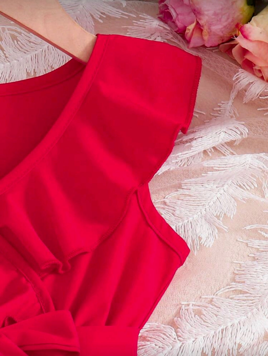 Vestido Infantil Red Ruffle Charm