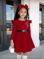 Vestido Infantil Ruby Pearl Elegance