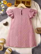 Vestido Infantil Dusty Pink Textured Ruffle