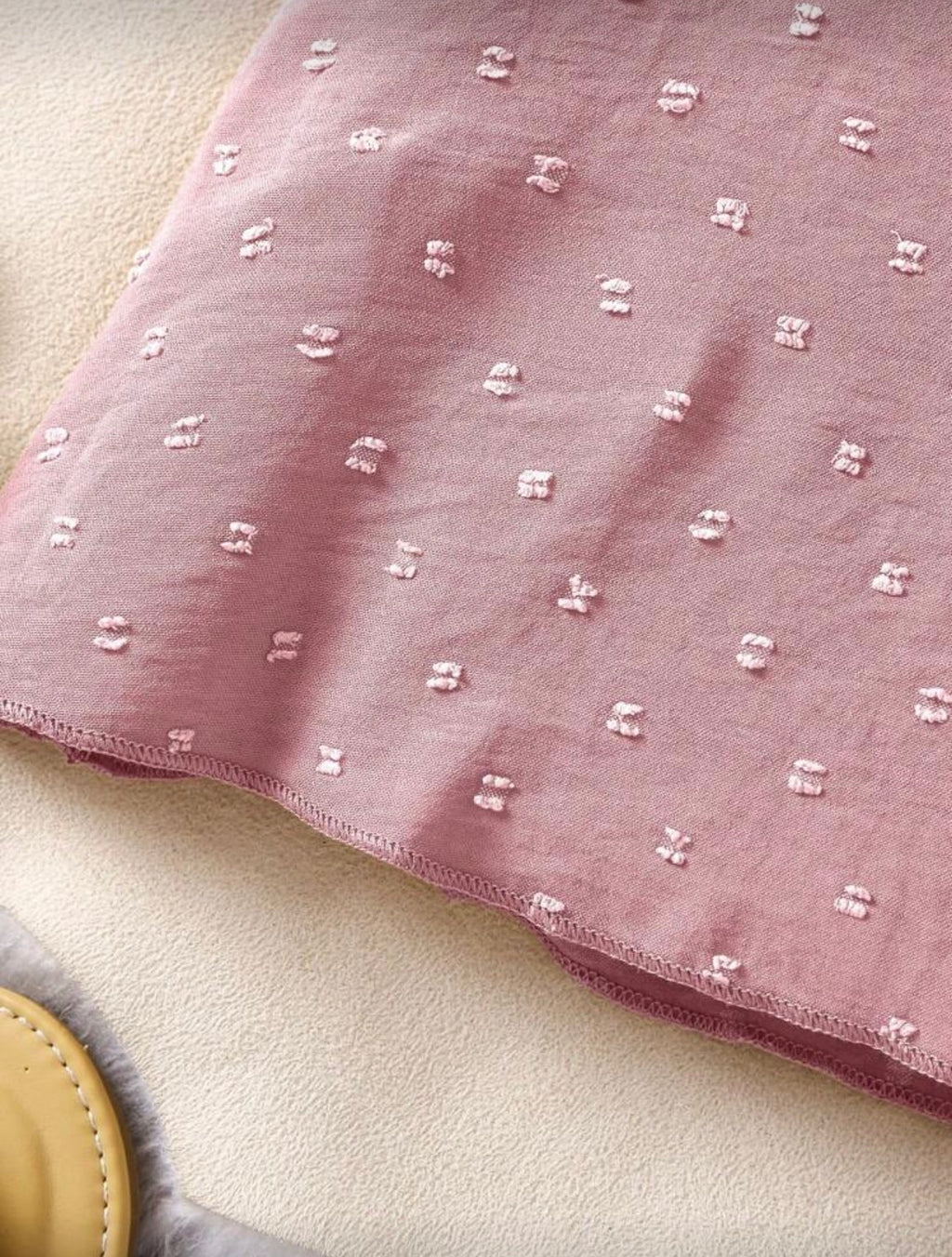 Vestido Infantil Dusty Pink Textured Ruffle