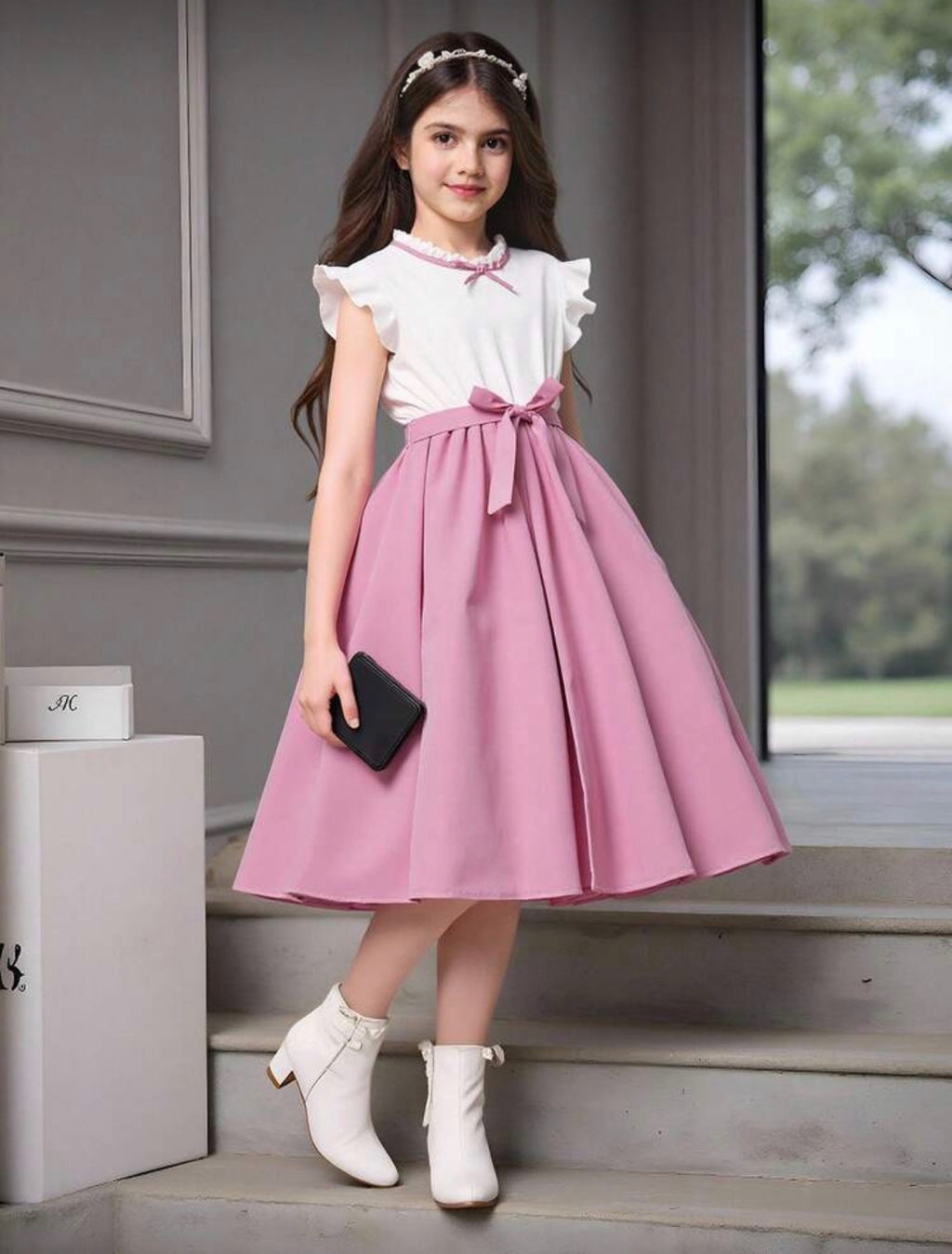 Vestido Infantil Blush Classic Bow