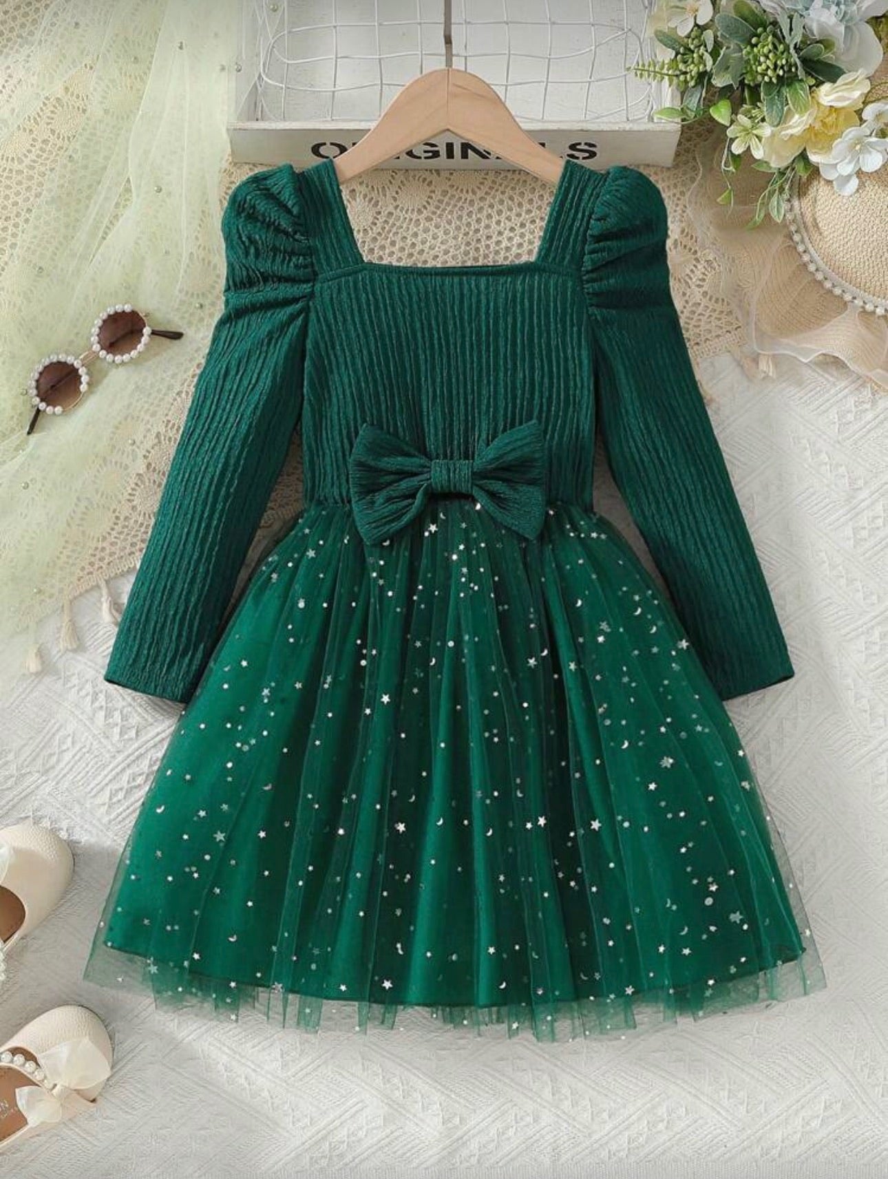 Vestido Infantil Emerald Star Tulle