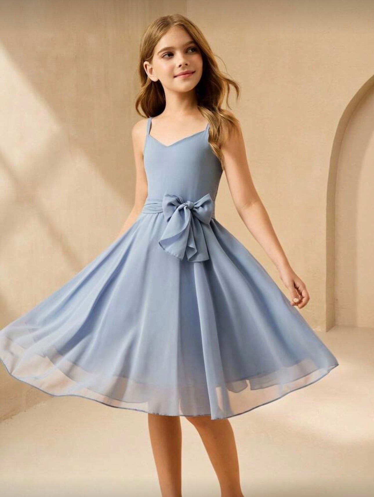 Vestido Infantil Blue Grace Bow