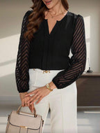 Blusa Femenina Black Sheer Elegance