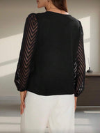 Blusa Femenina Black Sheer Elegance