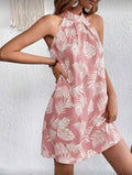 Vestido Femenino Blush Palm Halter