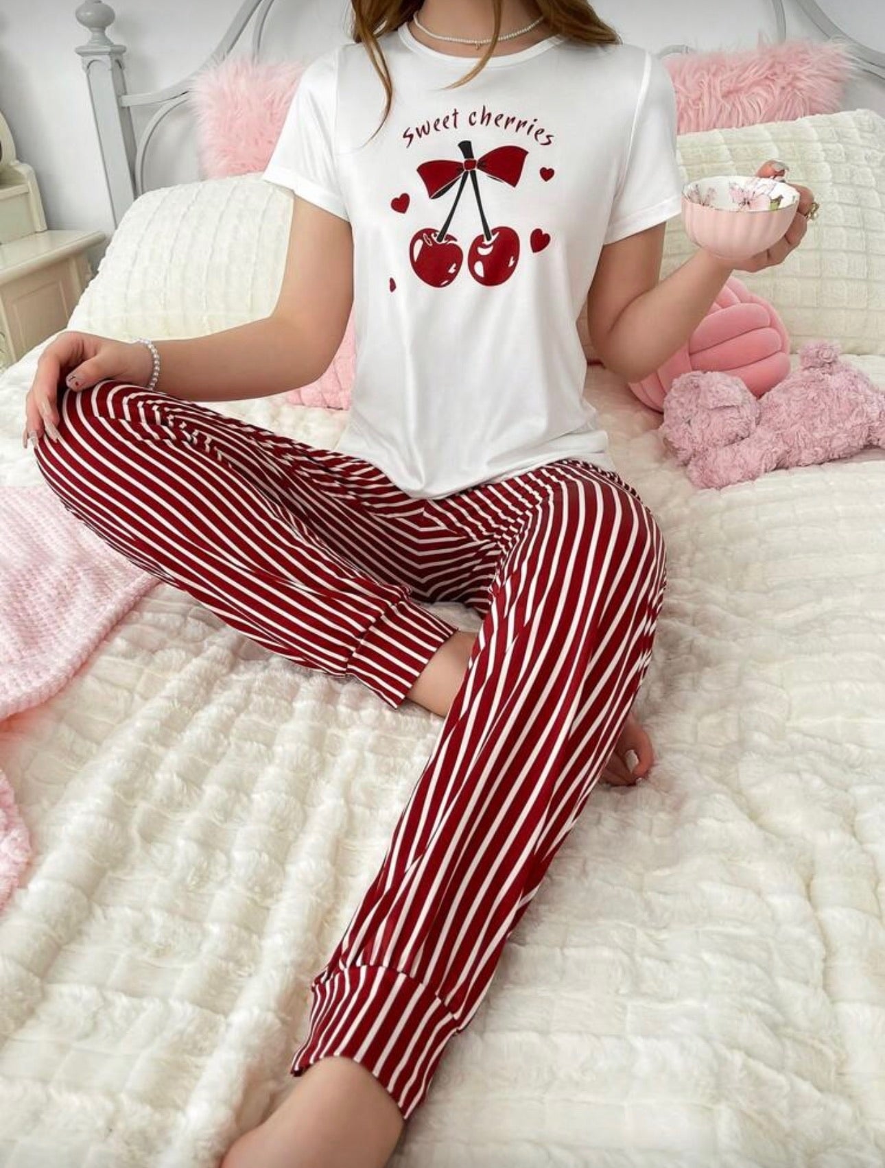 Conjunto Pijama Sweet Cherries Rojo