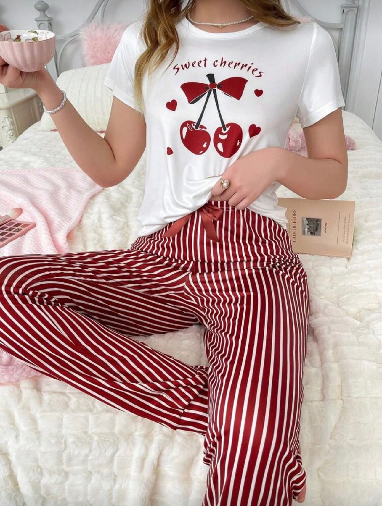 Conjunto Pijama Sweet Cherries Rojo