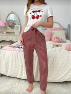 Conjunto Pijama Sweet Cherries Rojo