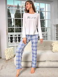 Conjunto Pijama Soft Plaid Azul