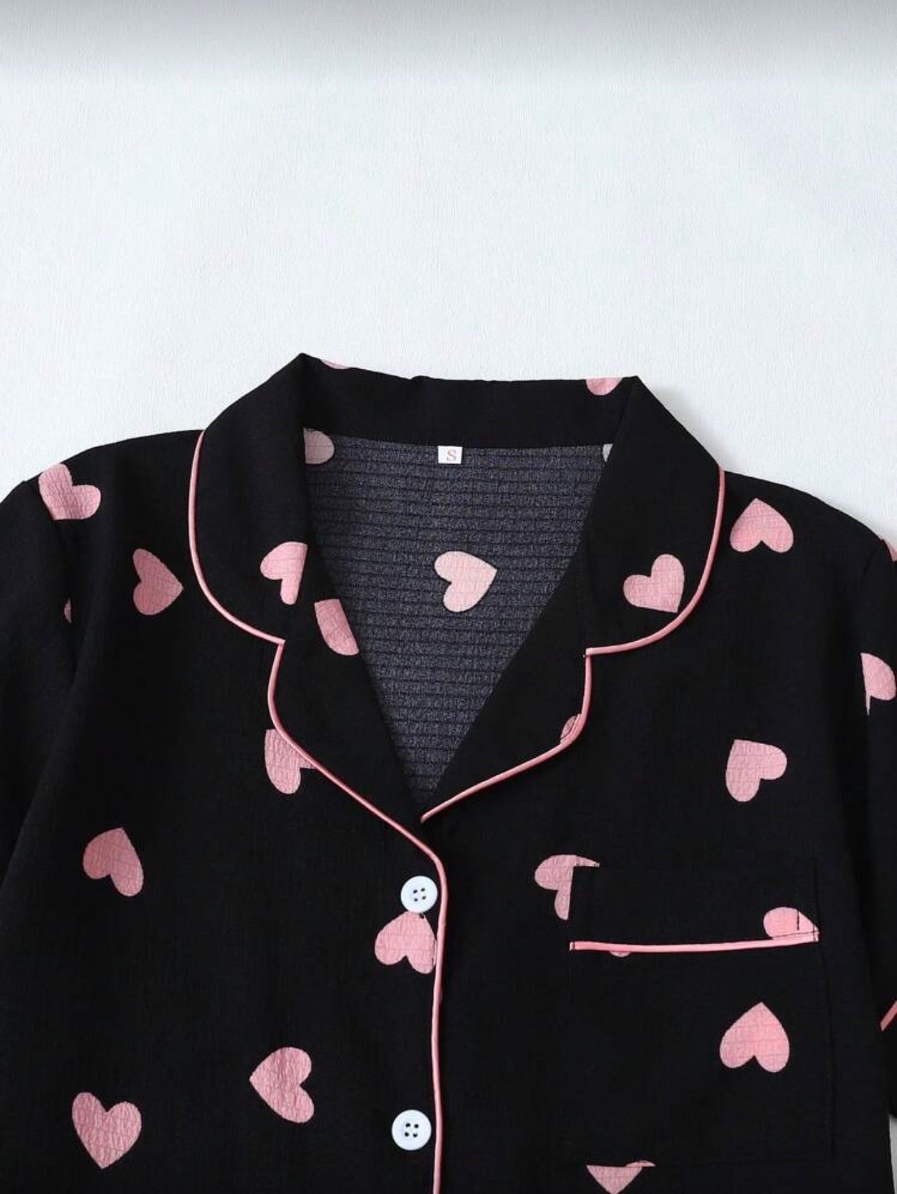 Conjunto Pijama Pink Hearts Black