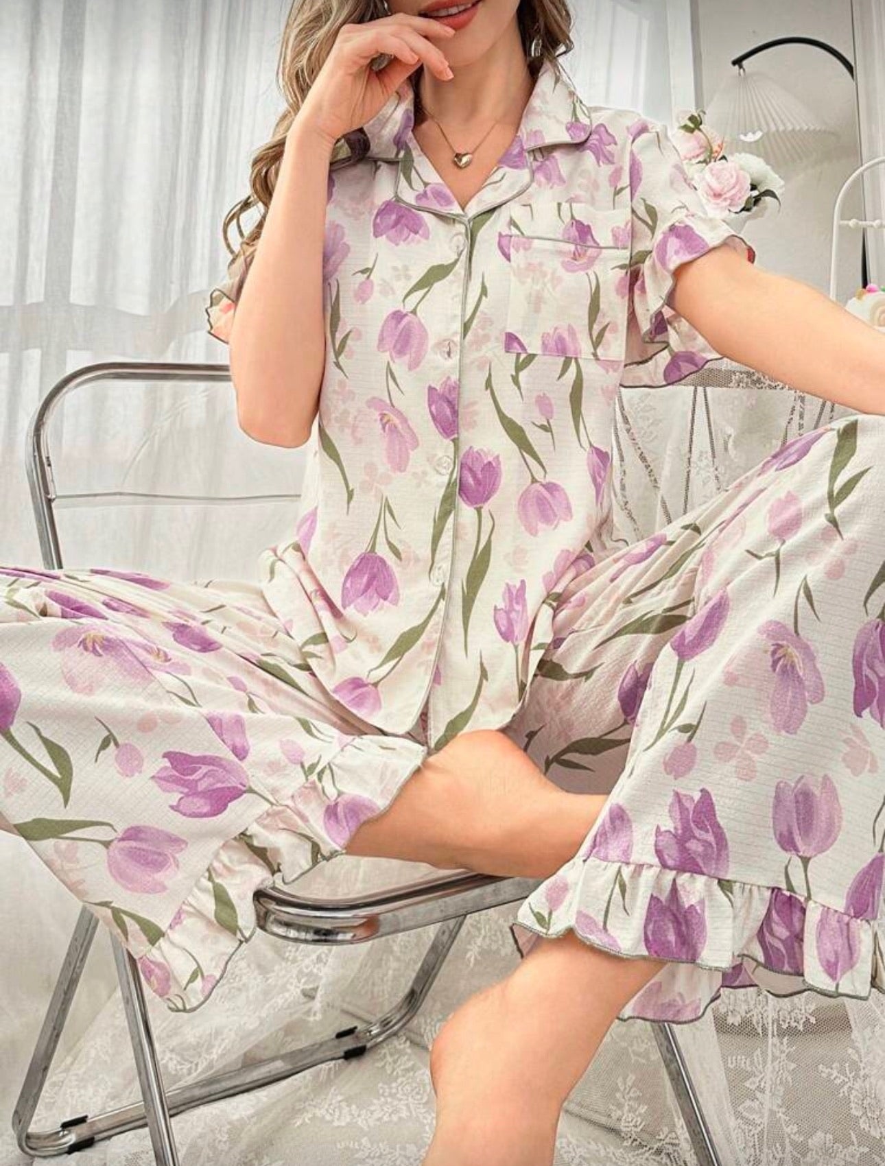 Conjunto Pijama Floral Lilac