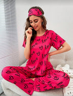 Conjunto Pijama Love Script Fucsia
