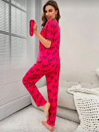Conjunto Pijama Love Script Fucsia